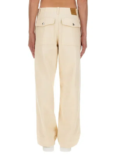 Shop Maison Kitsuné Workwear Pants In Ivory