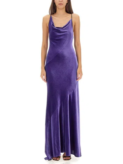 Shop Philosophy Di Lorenzo Serafini Long Dress In Purple