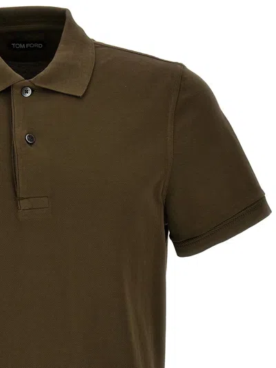 Shop Tom Ford Piqué Cotton Polo Shirt In Green