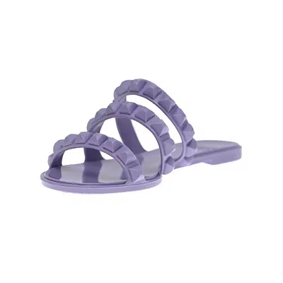 Shop Carmen Sol Maria 3 Strap Flat Jelly Sandals In Violet