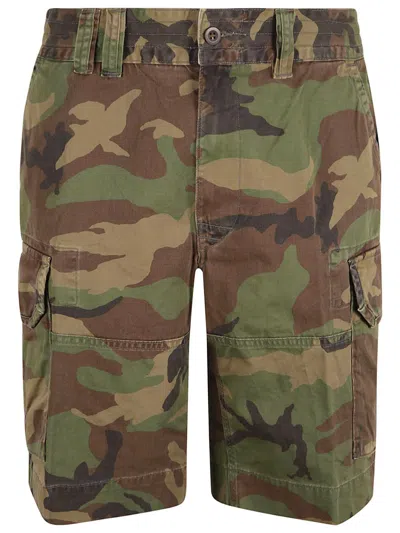 Shop Ralph Lauren Shorts In Surplus Camo
