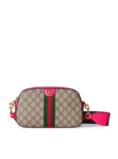 Shop Gucci Ophidia Gg Small Crossbody Bag In Nude & Neutrals