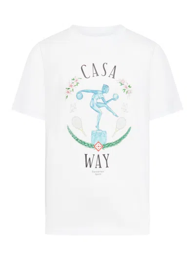 Shop Casablanca Statue En Marbre Printed T-shirt In Multicolour