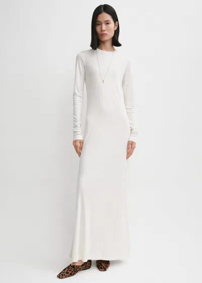 Shop Totême Long-sleeve Jersey Dress Meringue