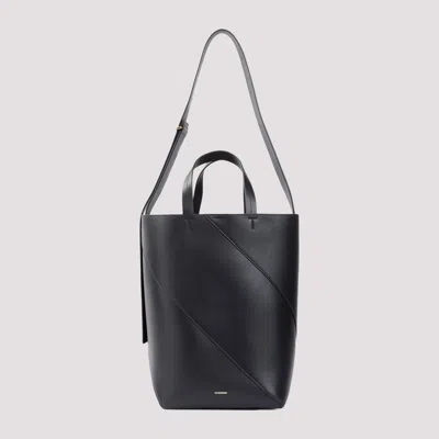 Shop Jil Sander Black Vertigo Nappa Calf Leather Tote Bag