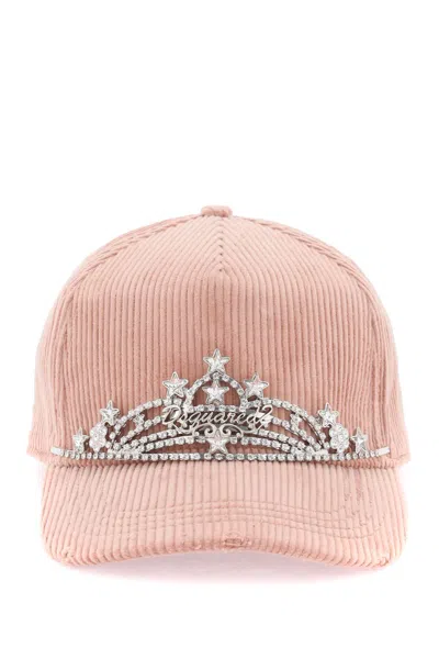 Shop Dsquared2 Baseball Cap With Built-in Tiara In Rosa