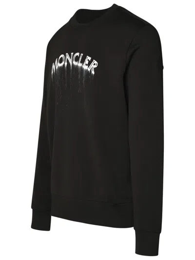 Shop Moncler Black Cotton Sweatshirt