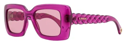 Shop Lanvin Women's Rectangular Sunglasses Lnv642s 654 Fuchsia 52mm In Multi