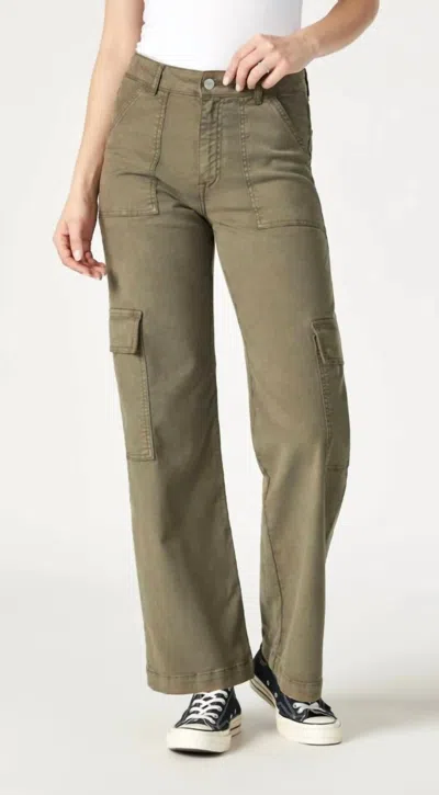 Shop Mavi Alva Luxe Twill Cargo Pant In Capers Luxe Twill Army Green In Grey