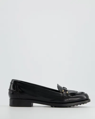 Shop Tod's Patent Leather Tassel Buckle Loafer In Black