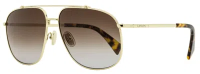 Shop Lanvin Men's Navigator Sunglasses Lnv110s 714 Gold/havana 60mm In Multi