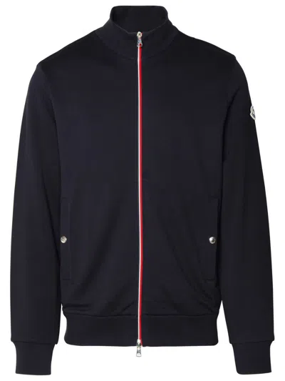 Shop Moncler Navy Cotton Sweatshirt