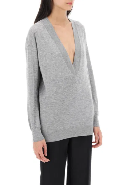 Shop Tom Ford Sweater In Cashmere And Silk In Grigio