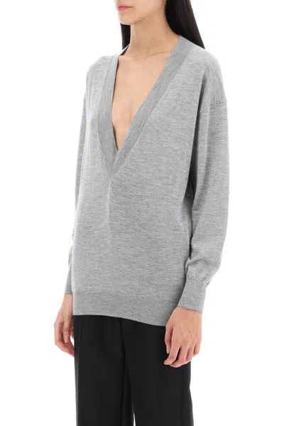 Shop Tom Ford Sweater In Cashmere And Silk In Grigio