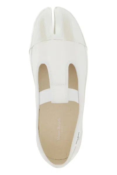 Shop Maison Margiela Tabi Deck Sneakers With In White