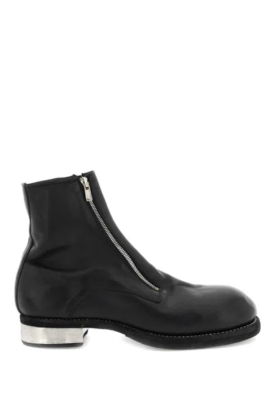Shop Guidi Leather Double Zip Ankle Boots In Black