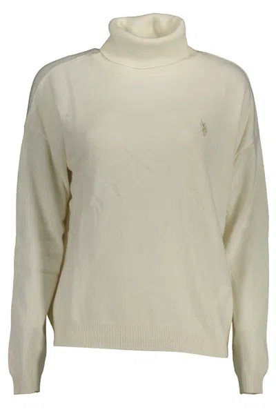 Shop U.s. Polo Assn U. S. Polo Assn. Elegant Turtleneck Sweater With Embroide Women's Logo In White