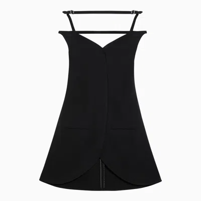Shop Courrèges Ellipse Black Viscose Bustier Mini Dress