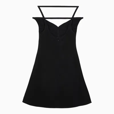 Shop Courrèges Ellipse Black Viscose Bustier Mini Dress