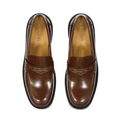 Shop Dior Leather Loafers