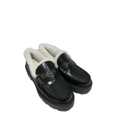 Shop Dior Leather Logo Loafers