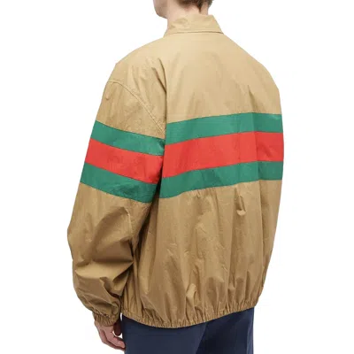 Shop Gucci Web Stripe Shirt Jacket