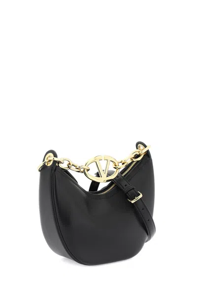 Shop Valentino Garavani Mini Vlogo Moon Bag In Nappa Leather With Chain