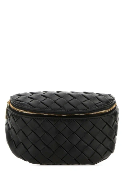Shop Bottega Veneta Woman Black Leather Mini Padded Belt Bag