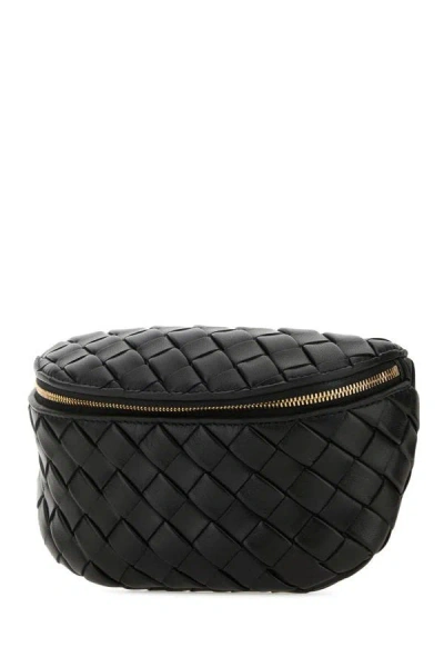 Shop Bottega Veneta Woman Black Leather Mini Padded Belt Bag