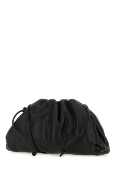 Shop Bottega Veneta Woman Black Nappa Leather Mini Pouch Clutch