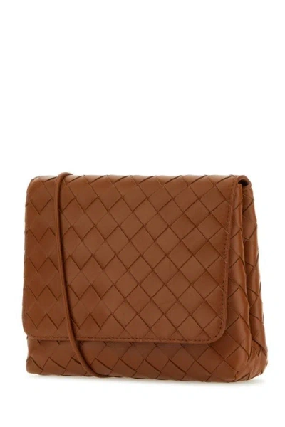 Shop Bottega Veneta Woman Caramel Leather Mini Crossbody Bag In Brown