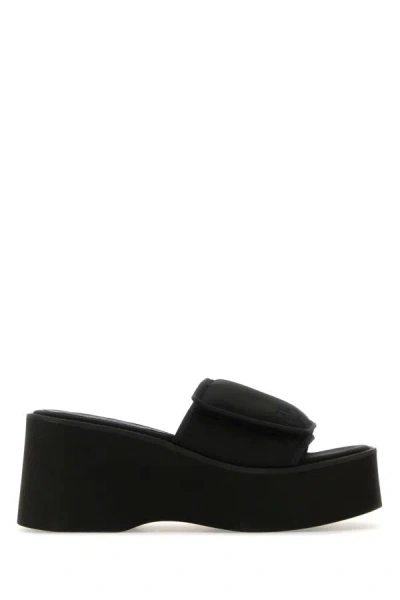 Courrèges Courregès Black Stretch Polyester Blend Scusa Wave Slippers In Black