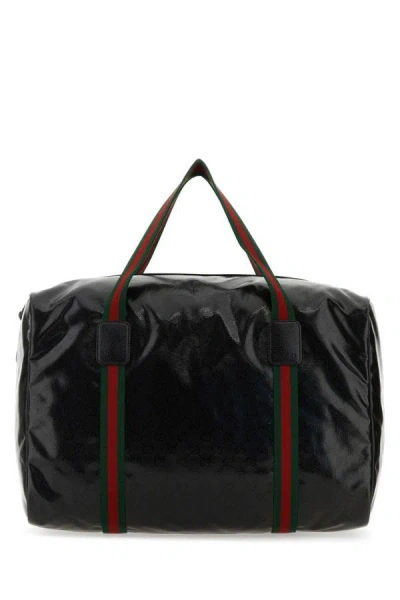 Shop Gucci Man Black Gg Crystal Fabric Travel Bag