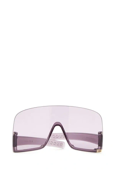 Shop Gucci Woman Purple Acetate Sunglasses