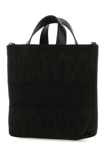 Shop Moncler Woman Black Fabric Mini Knit Handbag