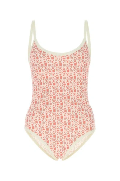 Shop Moncler Woman Printed Stretch Nylon Swimsuit In Multicolor