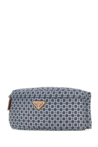 Shop Prada Man Printed Re-nylon Belt Bag In Multicolor