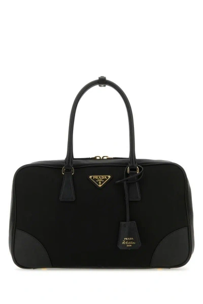 Shop Prada Woman Black Nylon And Leather Re-edition 1978 Handbag