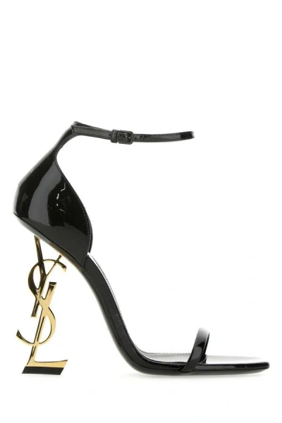 Shop Saint Laurent Woman Black Leather Opyum 110 Sandals