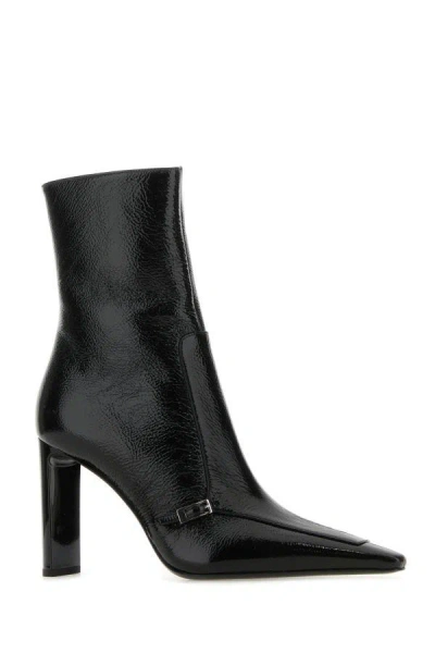 Shop Saint Laurent Woman Black Leather Vendome Ankle Boots