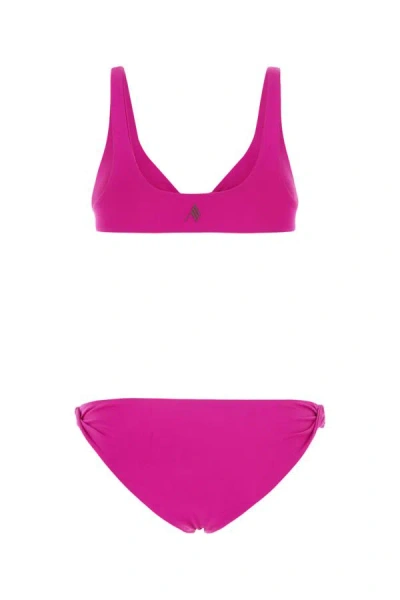 Shop Attico The  Woman Fuchsia Stretch Nylon Bikini In Pink