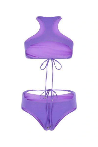 Shop Attico The  Woman Lilac Stretch Nylon Bikini In Purple