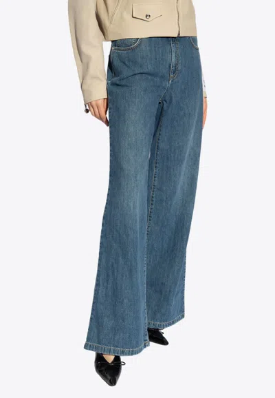 Shop Moschino Basic Straight-leg Jeans In Blue