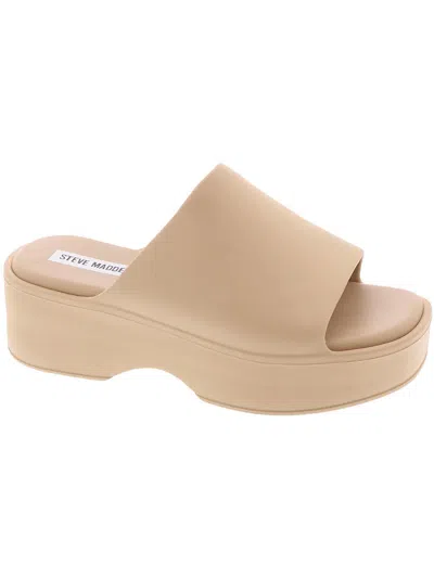 Shop Steve Madden Slinky Womens Platform Open-toe Platform Sandals In Beige