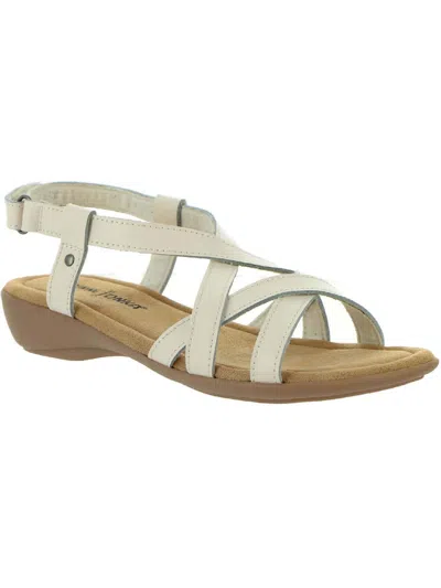 Shop Minnetonka Womens Leather Adjustable Slingback Sandals In White