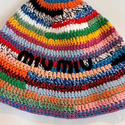 Pre-owned Miu Miu Crochet Bucket Hat