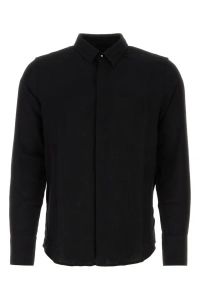 Shop Ami Alexandre Mattiussi Ami Unisex Black Wool And Viscose Shirt