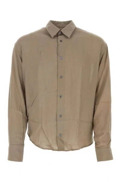 Shop Ami Alexandre Mattiussi Ami Unisex Dove Grey Viscose Shirt In Brown