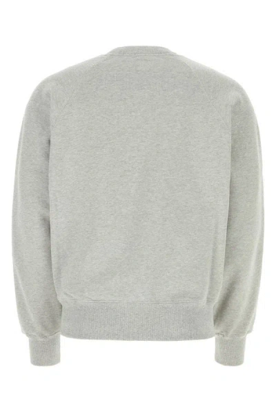 Shop Ami Alexandre Mattiussi Ami Unisex Melange Grey Stretch Cotton Sweatshirt In Gray