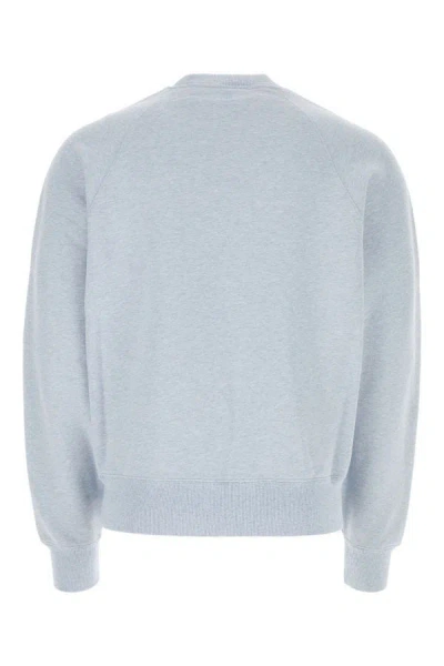 Shop Ami Alexandre Mattiussi Ami Unisex Melange Light-blue Cotton Sweatshirt